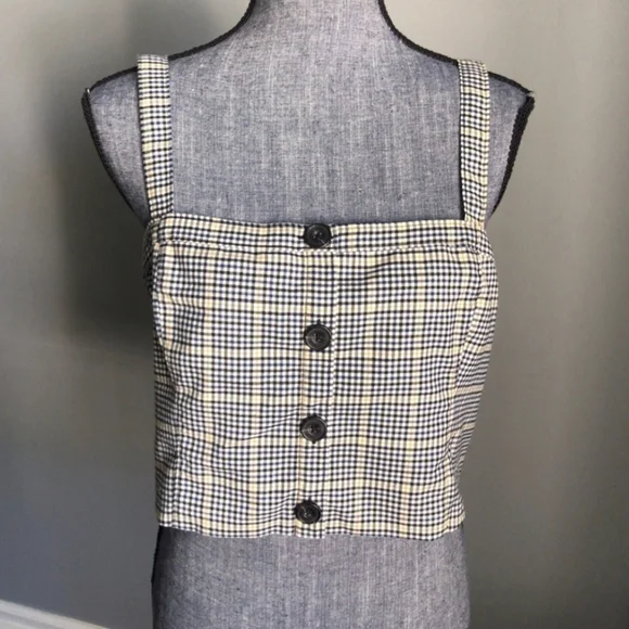 NWT Abercrombie Button Crop Top - Picture 3 of 6